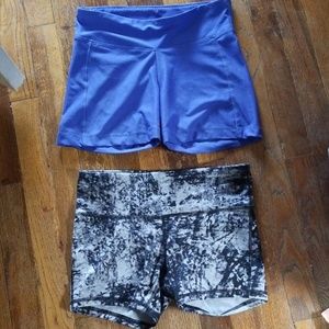 Two pair of athletic spandex shorts